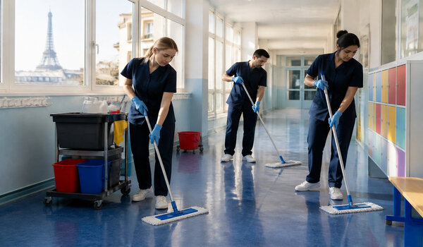 lavage couloir ecole